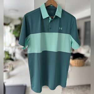 Under Armour Men's Teal and Mint Polo Shirt